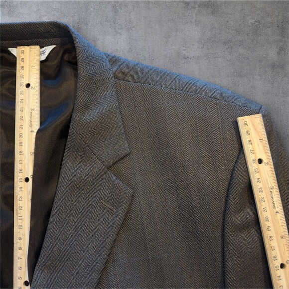 JOSEPH & FEISS Mens Blazer 50R WOOL Brown Sport Coat Two Button Jacket Suits - Picture 9 of 16